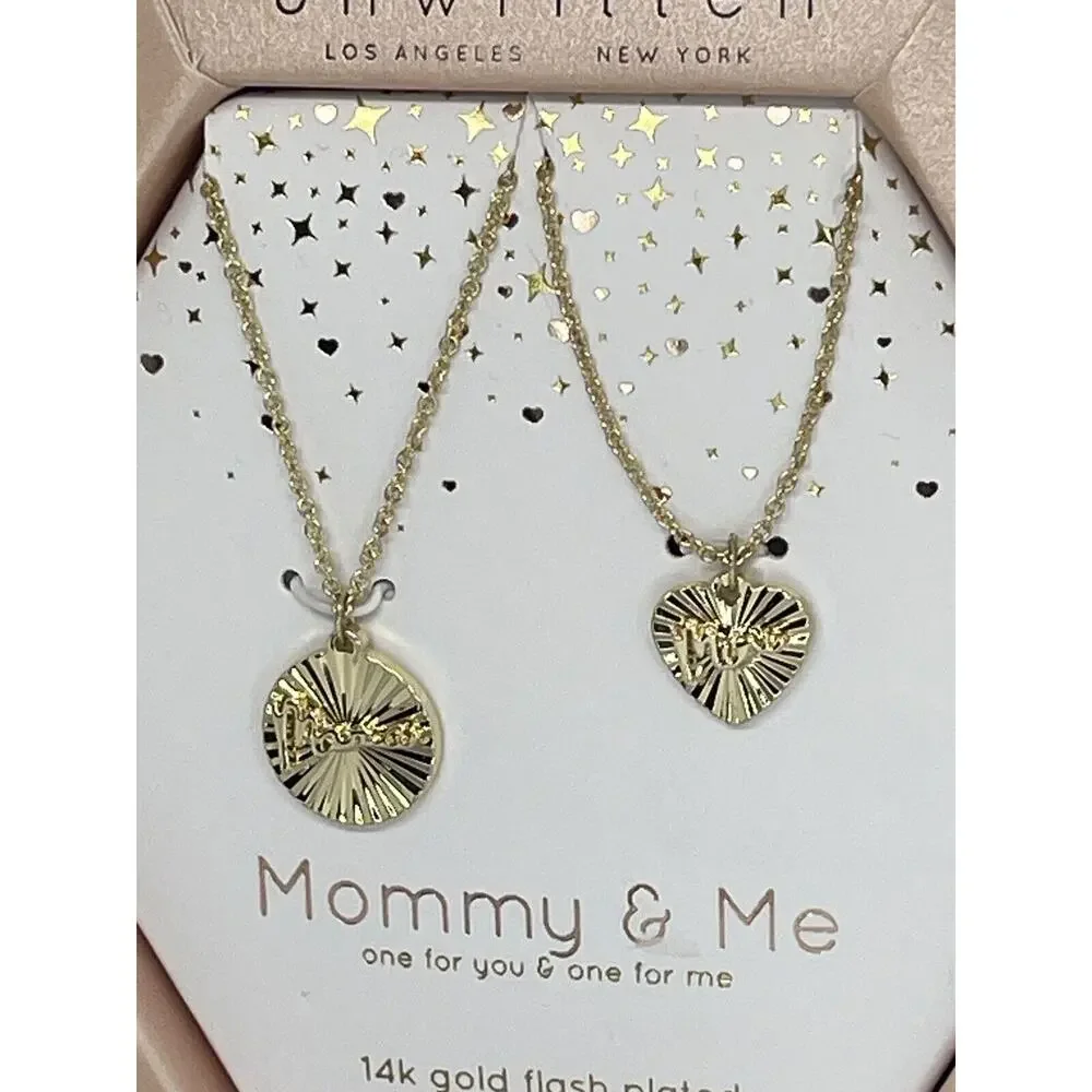 Unwritten 14K Gold Plated Mommy & Me Necklace(2 Piece Set)Gift For Mom Chic NEW